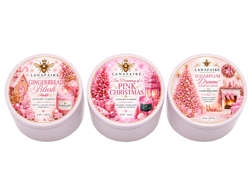 Pink Christmas Candle